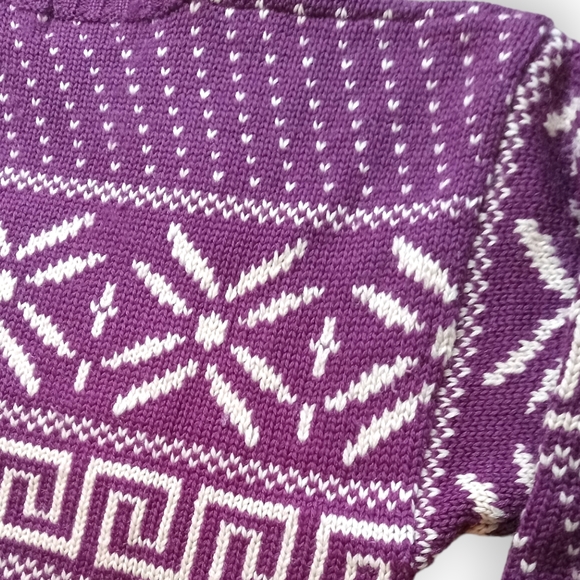 Giani vintage very thick 100% wool sweater made In Italy purple white - Picture 2 of 7